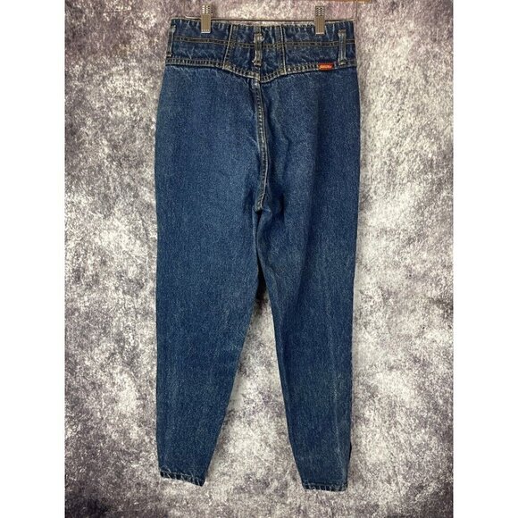 Jordache Jeans Womens 9/10 Blue Dark Button Ankle High Rise Corset 80s Bareback - Picture 10 of 15